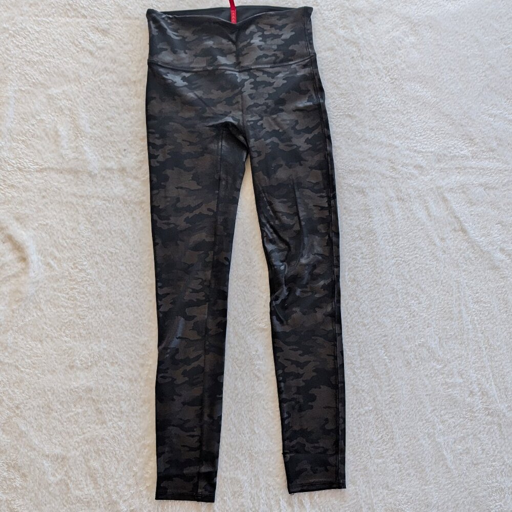 Spanx Faux Leather Legging - Black Camo - M
